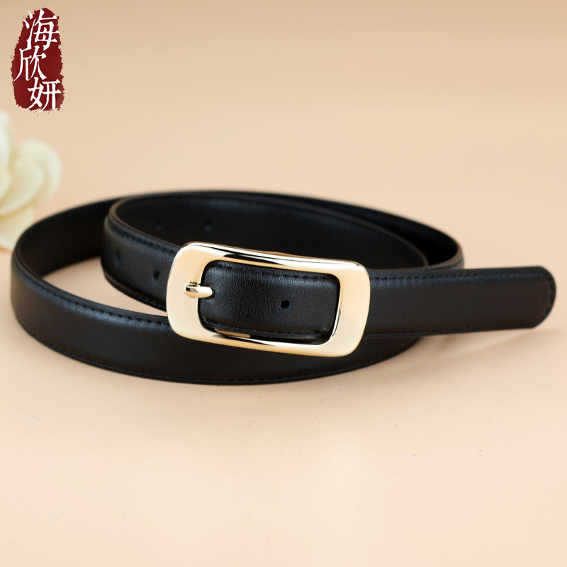 皮带女真皮牛皮简约百搭黑色腰带高级感装饰配裙新款牛仔裤西裤带