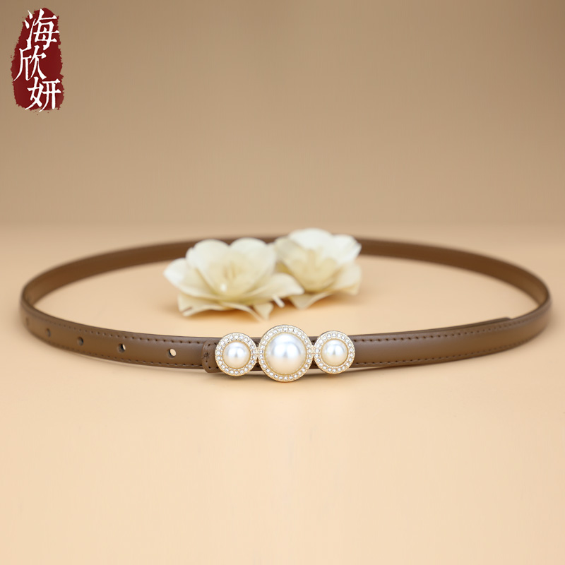 超美~真皮装饰细腰带夏日百搭