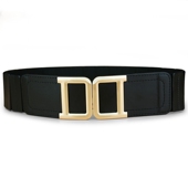 腰封女士真皮头层牛皮黑色宽皮带装 饰配裙大衣毛衣羽绒服松紧腰带