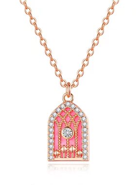 巴宝黎小裙子扇形四叶草钻石项链18.k玫瑰金土星葫芦小香风锁骨链