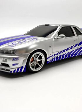 速度与激情保罗沃克GTR34日产尼桑1:16车模纸巾盒摆件ABS塑料材质