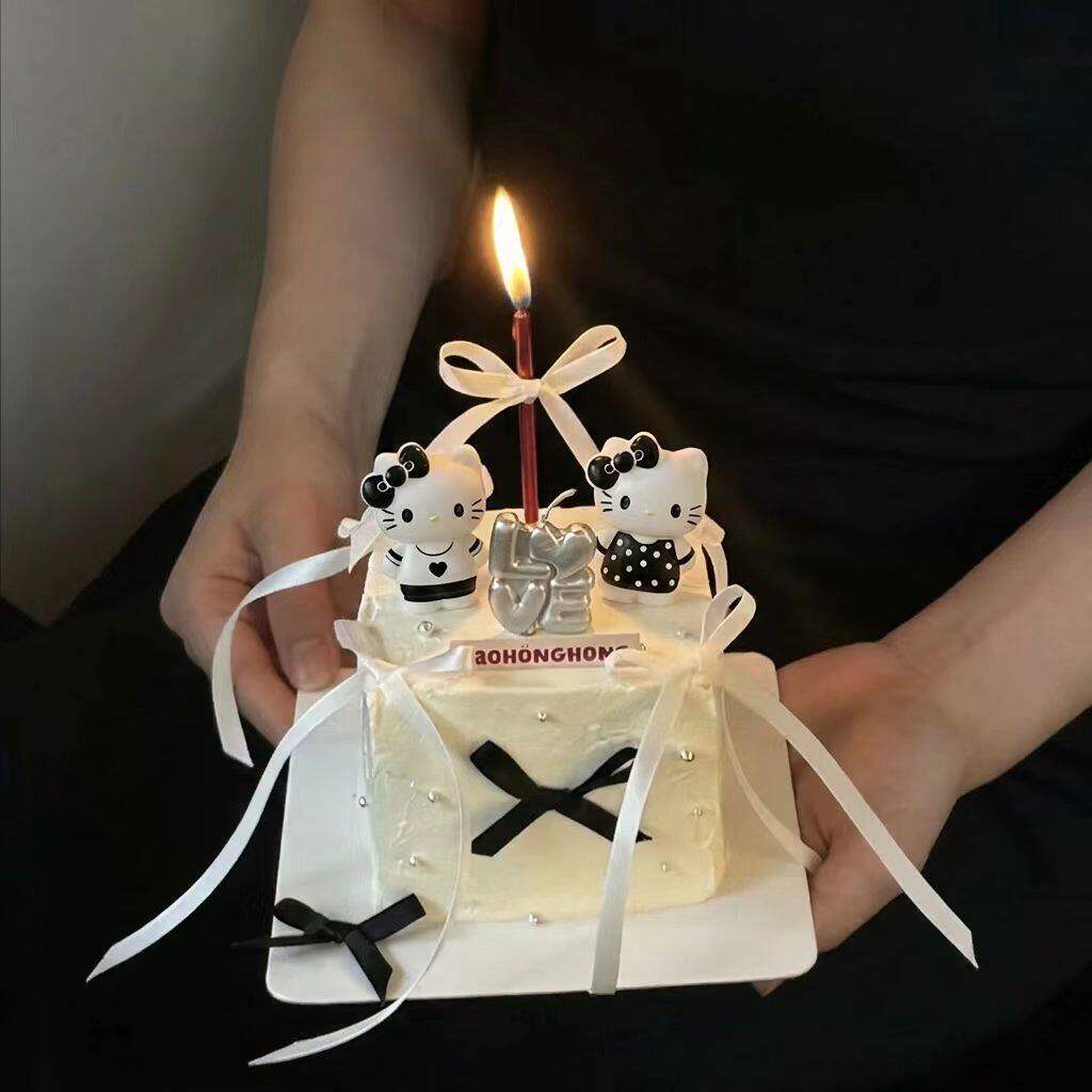 网红520情人节蛋糕套餐可爱小猫蜡烛love插件情侣纪念日甜品配件