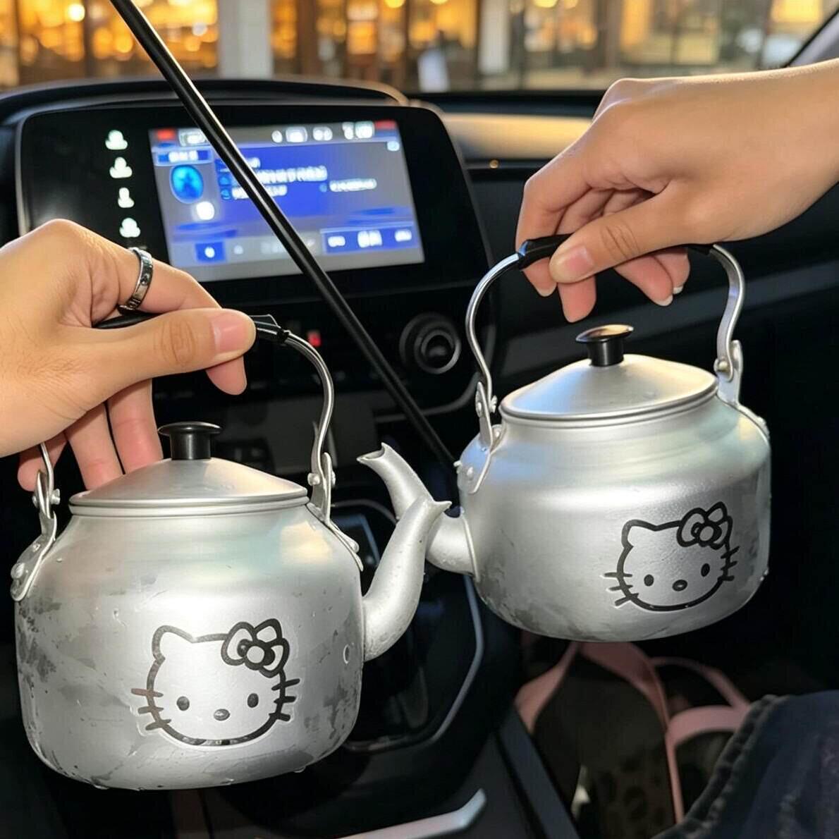 网红同款水吊子奶茶蛋糕装饰水壶银色铝制烧水壶水吊子甜品茶壶
