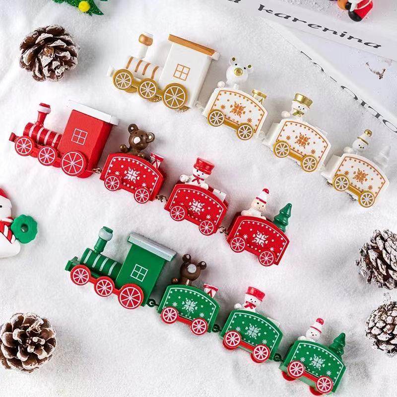 圣诞节蛋糕装饰圣诞小火车圣诞主题雪人火车生日蛋糕插牌插件摆件