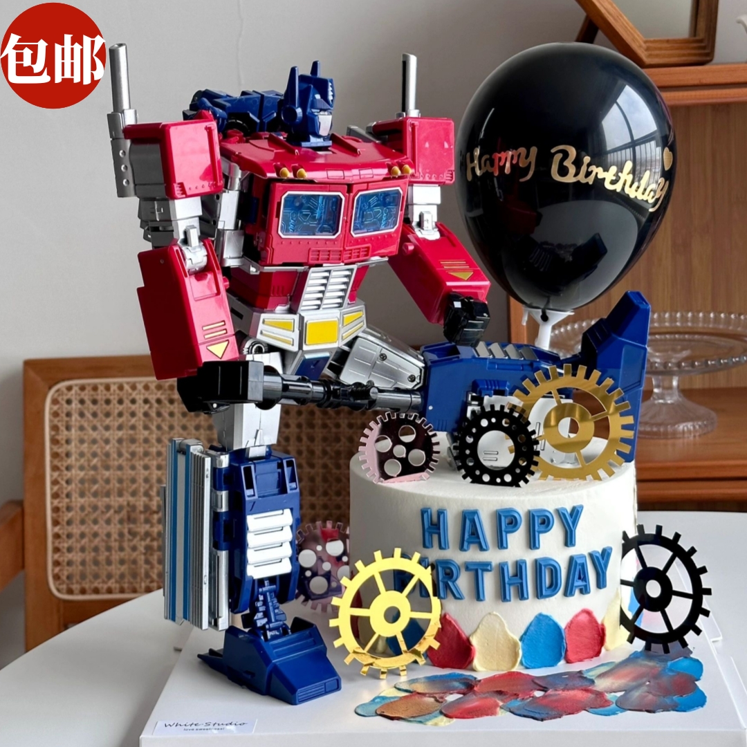 擎天柱大黄蜂儿童蛋糕装饰摆件