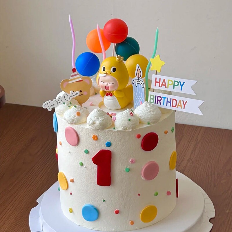 卡通生肖蛇宝宝蛋糕装饰摆件儿童男孩女孩周岁满月生日派对装扮