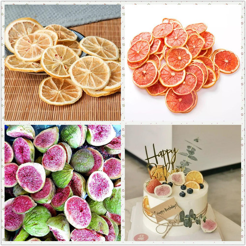 森系柠檬片无花果可食用生日蛋糕
