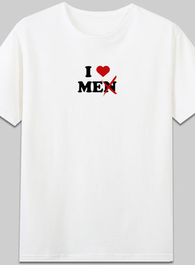 I LOVE ME女权主义有趣味衣服纯棉圆领短袖宽松t恤定制字母t恤diy