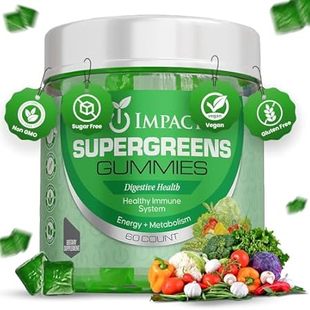 IMPACT Supergreens Gummies - Vegetarian Fiber Gummies for
