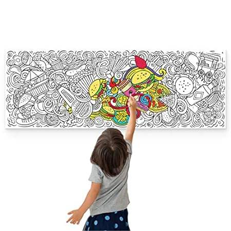 miMOODY- Giant Coloring Poster- Junk Food Doodle| Roll