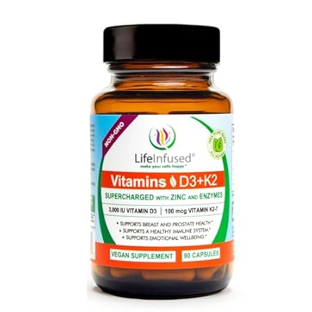 Life Infused Vitamin D3 + K2 Supercharged with Zinc and E