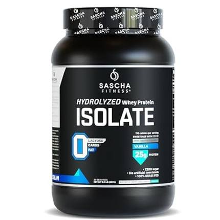 SASCHA FITNESS Hydrolyzed Whey Protein Isolate，100% Grass