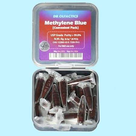 Methylene Blue Powder 6 Grams (20 Tubes * 0.3g Convenient