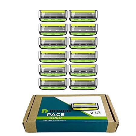 Dorco Pace 6 Pro - Six Blade Razor System with Trimmer -