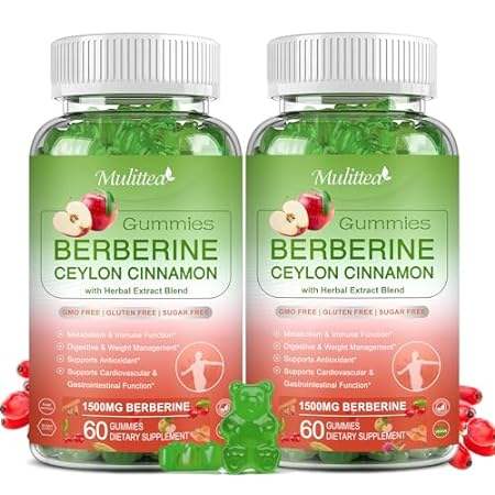 Berberine with Ceylon Cinnamon Gummies- High Potency 1500