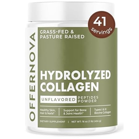 Hydrolyzed Collagen Peptides Powder - 100% Pure, Grass Fe