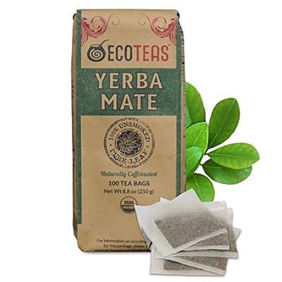 ECOTEAS - Unsmoked Yerba Mate Tea Bags - Detox and Hi Caf