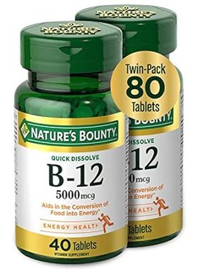 Nature's Bounty Vitamin B12， Quick Dissolve Vitamin Suppl