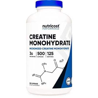 Nutricost Micronized Creatine Monohydrate 3，000mg 500 Cap