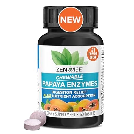 Zenwise Papaya Digestive Enzymes with Bromelain for Diges