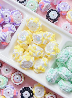 16mm彩色重工重油手绘圆珠直孔