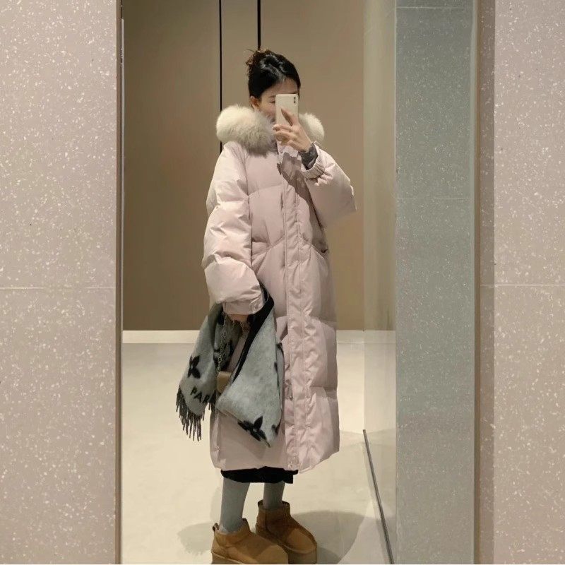 香榭颂中长款羽绒棉服女2025冬新款超好看韩系加厚大毛领棉衣外套
