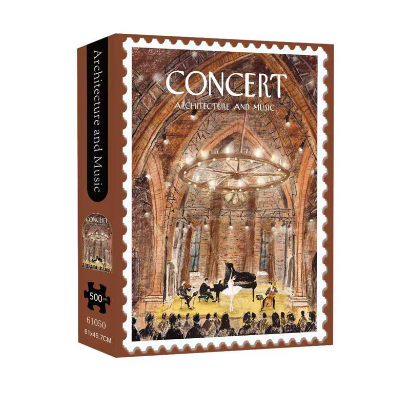 TKX新品成人版500片拼图异形刀模建筑圣诞300片丝绒工艺拼装玩具