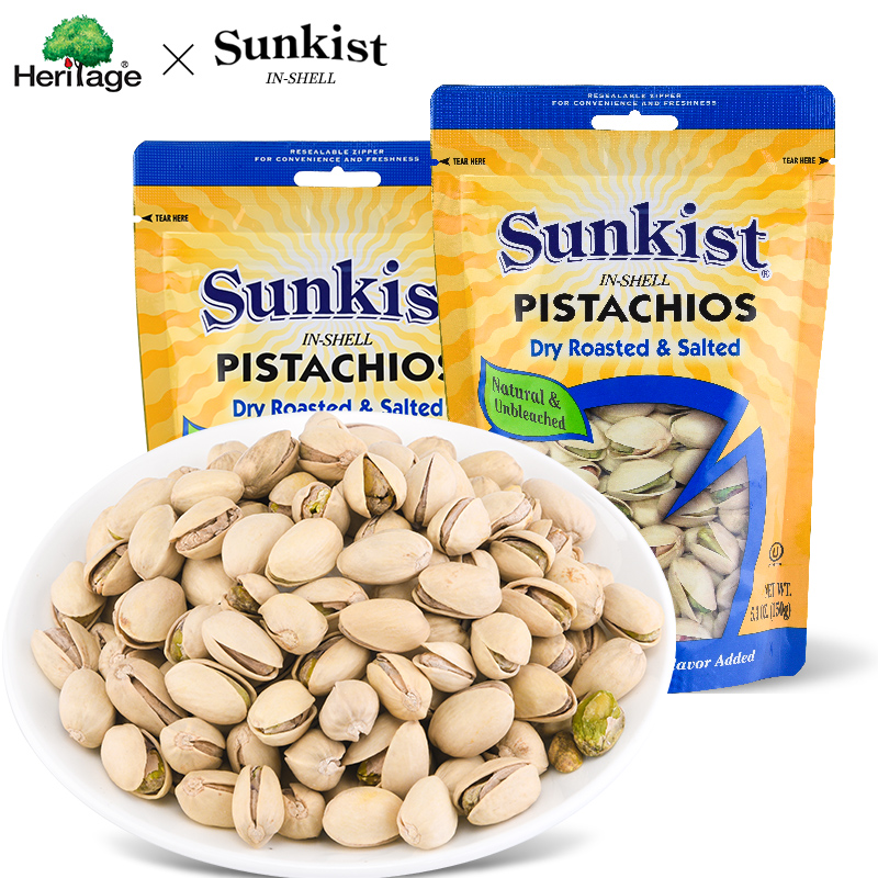 新奇士sunkist盐焗开心果150克袋装进口