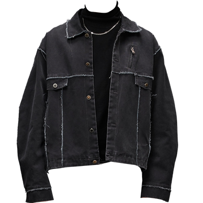 线性毛须破坏Boxy廓形夹克