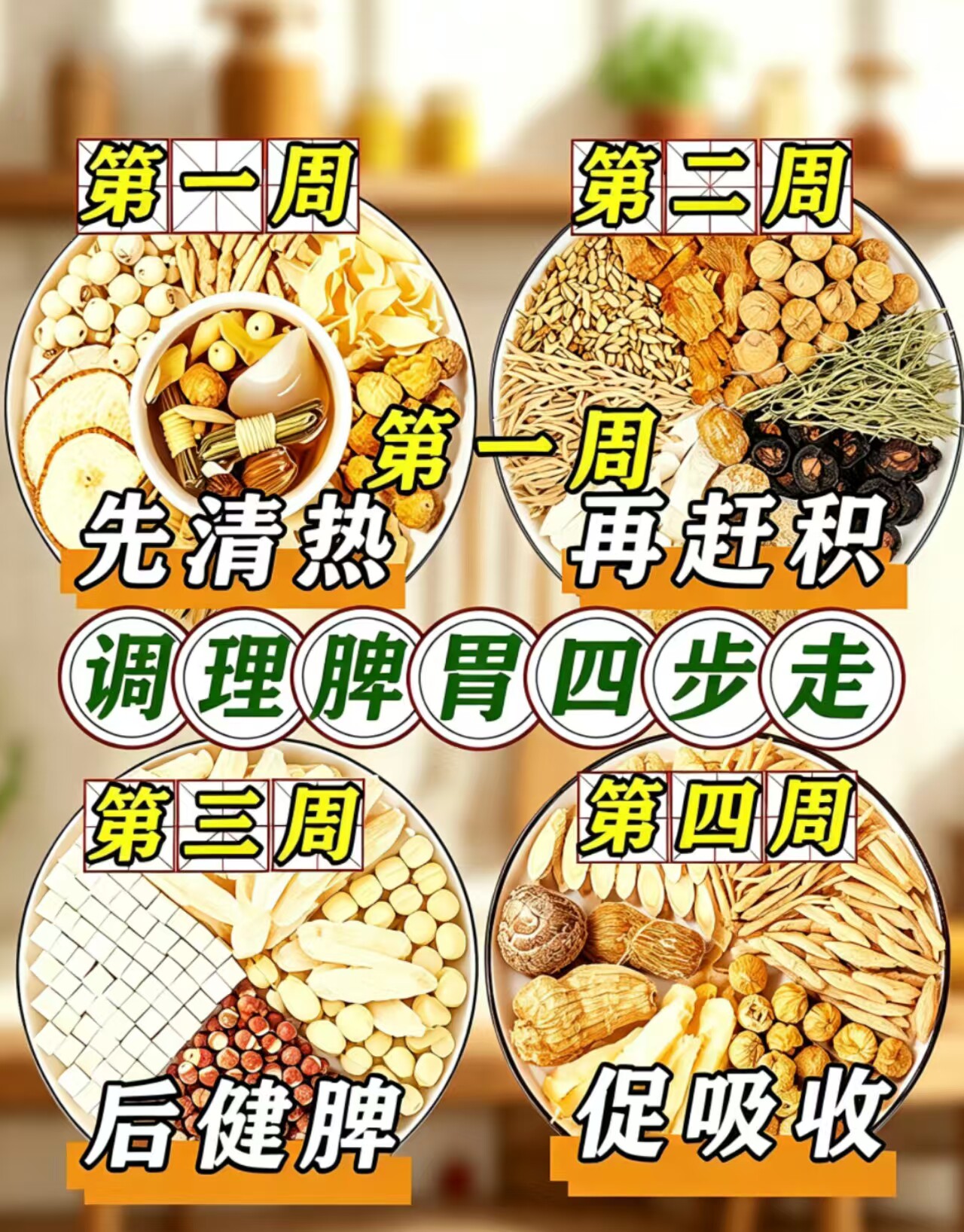 儿童四神汤太子参麦冬调理脾胃灯芯草清心成长鸡内金汤炖汤包官方