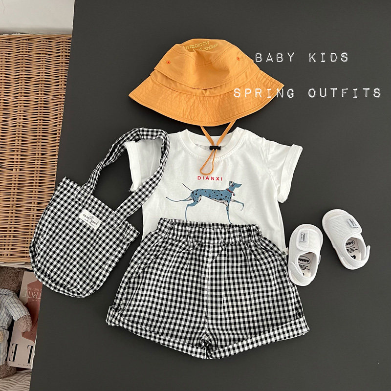 男宝宝夏季衣服婴幼儿童夏装白色短袖T恤格子短裤套装薄款外出服,童装/婴儿装/亲子装,套装,淘宝优惠券,粉丝福利购,淘宝优惠卷