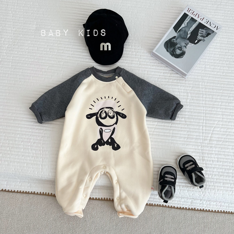 套头长爬冬季潮范连体衣