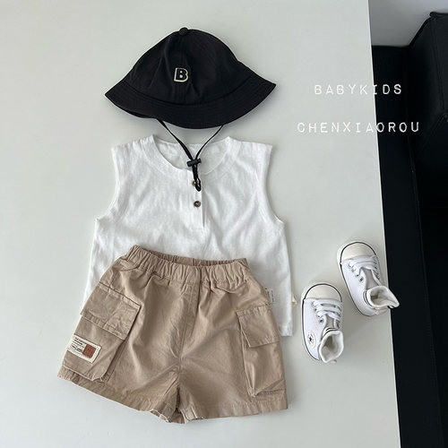 婴儿夏季衣服休闲工装短裤夏装男宝宝卡其裤夏款薄款百搭洋气裤子