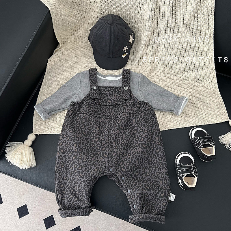 婴儿冬装衣服冬季男宝宝加绒T恤豹纹背带裤套装外出连体衣两件套,童装/婴儿装/亲子装,连身衣/爬服/哈衣,淘宝优惠券,粉丝福利购,淘宝优惠卷