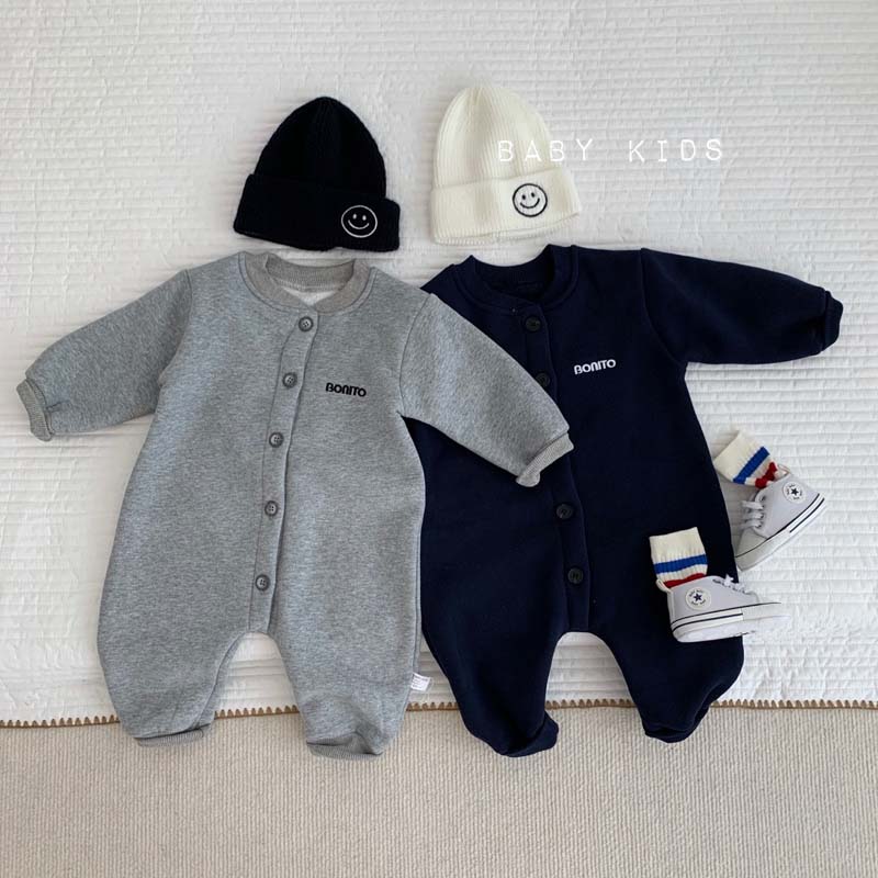 单排扣长爬冬季潮范连体衣