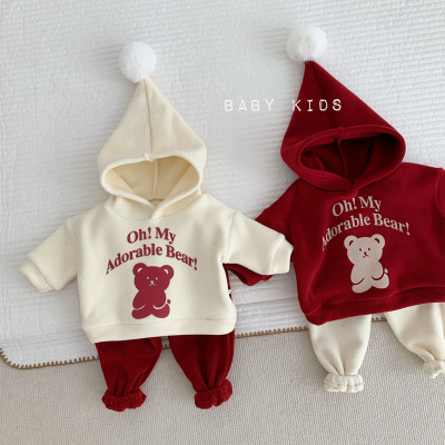 毛绒两件套冬季喜庆套装