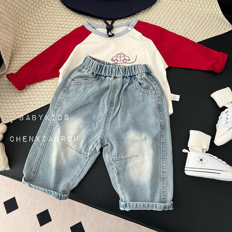 ins春秋男女宝宝牛仔哈伦裤婴幼儿童宽松休闲百搭萝卜裤外出长裤,童装/婴儿装/亲子装,裤子,淘宝优惠券,粉丝福利购,淘宝优惠卷
