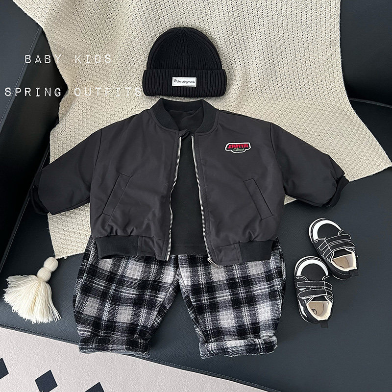 ins男女宝宝冬装加棉夹克外套婴幼儿童冬季洋气棒球领黑色棉服潮,童装/婴儿装/亲子装,棉袄/棉服,淘宝优惠券,粉丝福利购,淘宝优惠卷