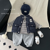 INS冬装 男宝宝帅气加棉加厚马甲婴幼儿童加绒保暖外出坎肩马夹潮