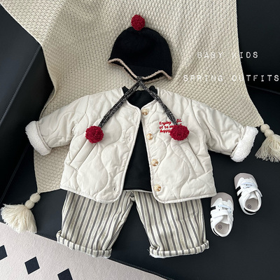 男女宝宝冬季加绒加厚外套韩版婴幼儿冬装外出保暖棉服上衣棉袄潮