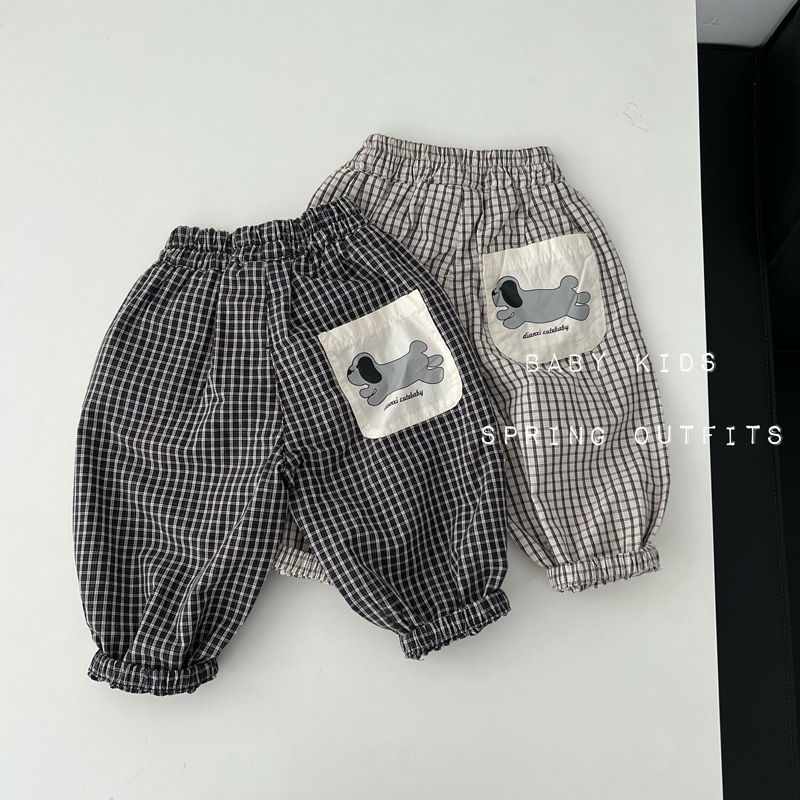 婴幼儿裤子夏装洋气格子薄款宽松休闲裤男女宝宝收脚百搭防蚊裤子