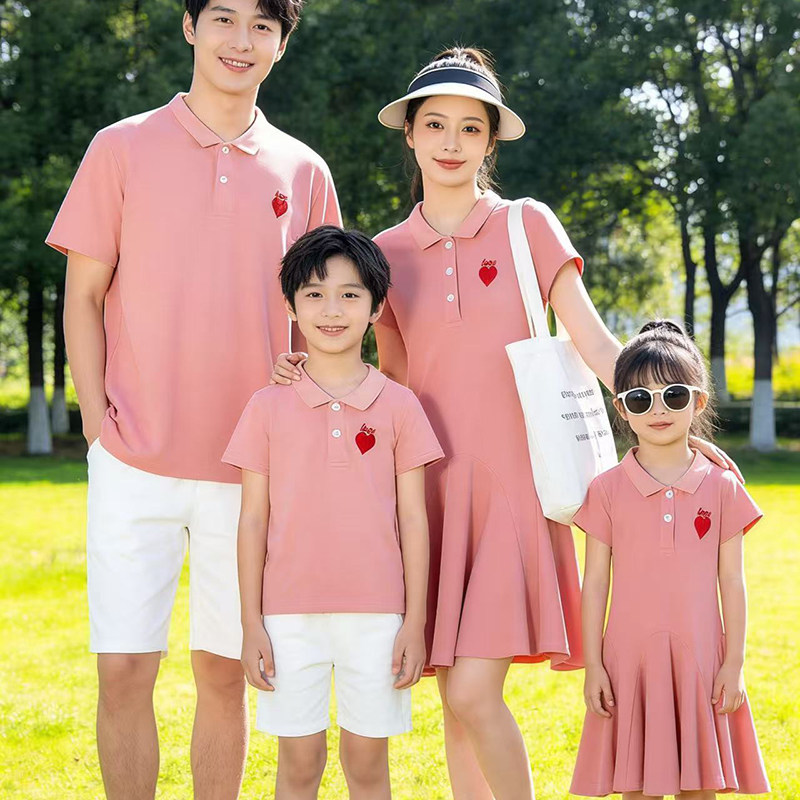 亲子装夏装新款潮一家三口四口全家装洋气母女装连衣裙母子家庭装