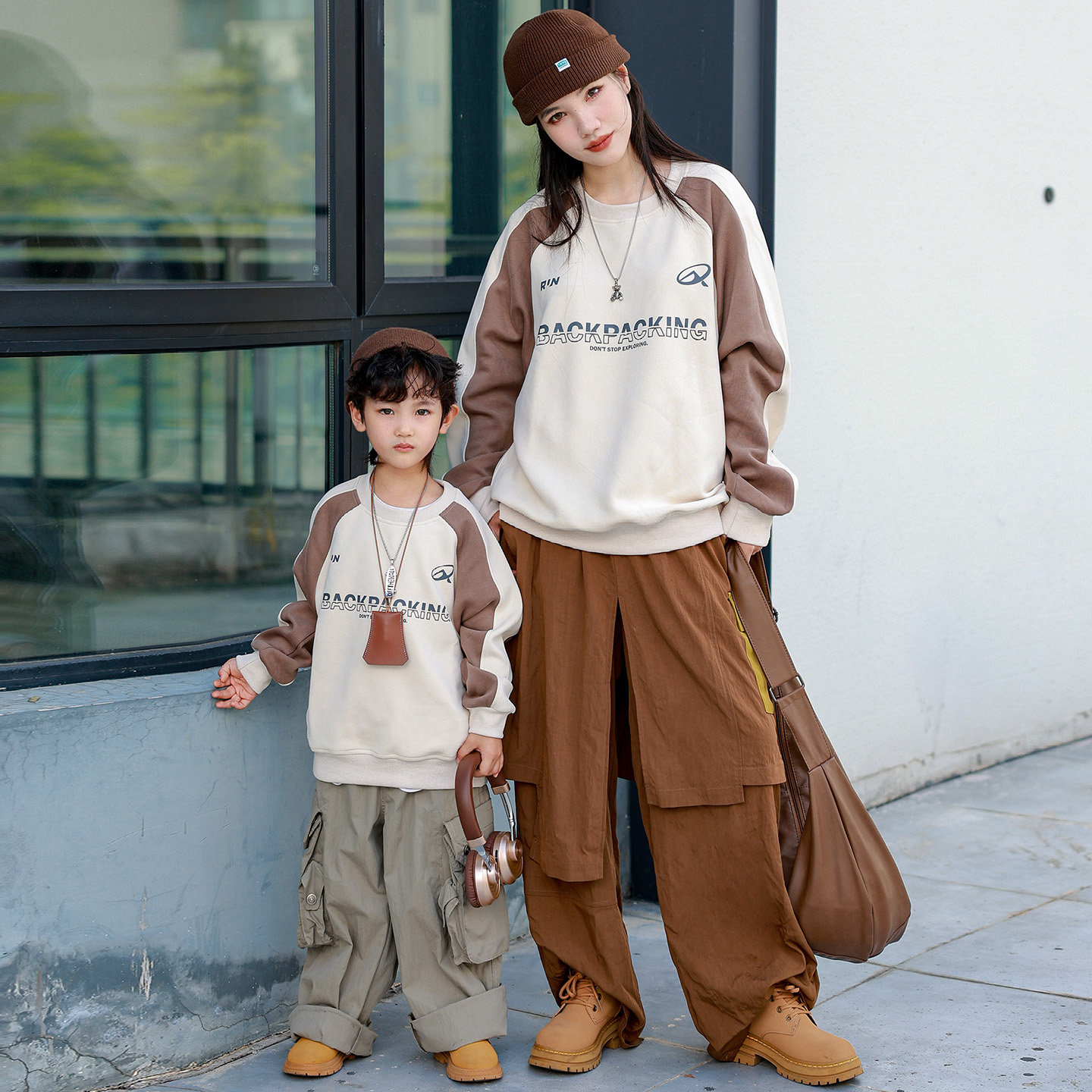 亲子装卫衣一家三口四口秋冬款母子母女全家装宽松运动儿童卫衣潮