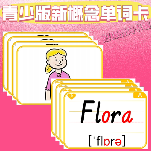 新概念青少版入门AB单词闪卡塑封启蒙塑封儿童益智英文教具防水