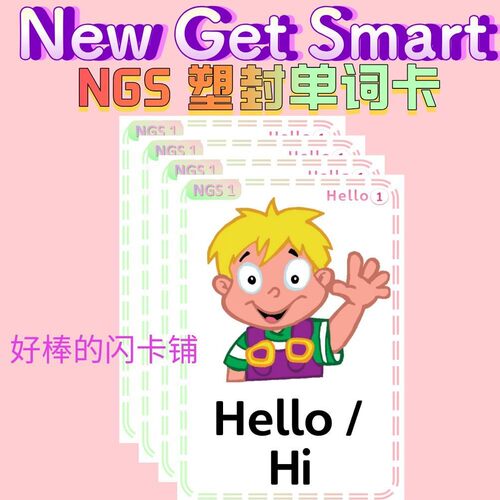 NGS New Get Smart少儿英语塑封单词卡片123456级启蒙学习闪卡