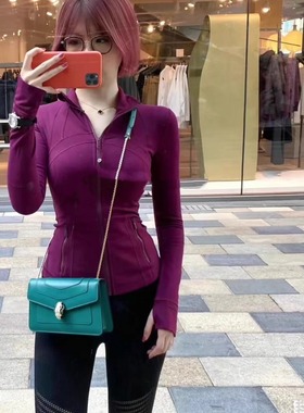 LULU同款Define瑜伽外套长袖女士修身显瘦秋跑步运动休闲健身服