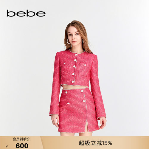 bebe春夏新品花纱短外套