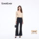 bebe2026春季 111010 微喇长裤 新款 女士通勤风黑色高腰修身