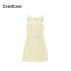 饰吊带连衣裙150004 女士含棉小香风粗花呢腰带装 bebe2026春季 新款