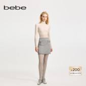 bebe冬季 系列女士A字短款 小香风链条金属丝饰半身裙420207